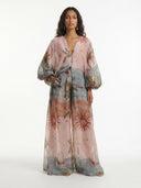 Retro Tropical Boat Print Tulle Two-Piece Set