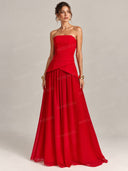 Elegant Square Neck Peplum Maxi Dress