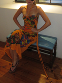 Printed Halter Ruched Tassel Dress