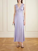 Lace-Trimmed Satin Midi Slip Dress