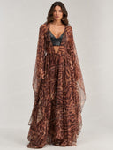 sexy Leopard Print Sheer Kimono & Wide Leg Pants Two Piece Set
