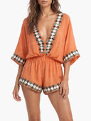 Bohemian Beach Print Kimono Romper