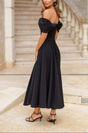 Elegant Off-the-shoulder Draped Maxi Dress