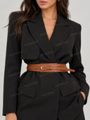 Slim Double Strap Buckle Waist Belt