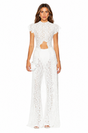 Lace Long-sleeved Top And Wide-leg Pants Set（Headscarf Not Included）