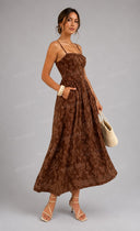 Elegant Floral Cami Maxi Dress & Long Knit Cardigan Set