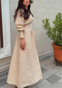 Minimalist Pleated Waist Maxi Dress
