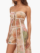 Retro Patchwork Print Shorts Two-Piece Set