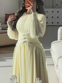 Elegant Ruched Chiffon Waist-Defined Maxi Dress