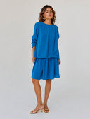 Adjustable Ruched Long Sleeve Maxi Dress