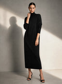 Elegant Knit High-Neck Loose Midi Dress