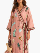 Bohemian Tribal Print Wrap Maxi Dress
