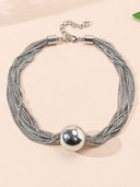 Layered Gold Pendant Chain Necklace