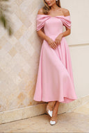 Elegant Off-the-shoulder Draped Maxi Dress