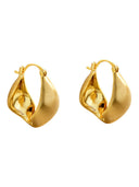 Sculptural Twisted Gold Hoop Earrings