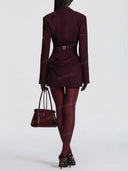 Structured Blazer Ruched Mini Dress