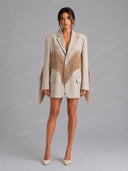 Minimalist Fringe Loose-Fit Blazer