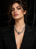 Layered Gold Pendant Chain Necklace