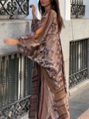 Elegant Lace Overlay V-Neck Chiffon Maxi Dress