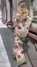 Leopard Floral Satin Two-Piece Wide Leg Set