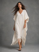 V-Neck Tassel Design Maxi Dress