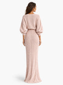 Minimalist V-Neck Knitted Maxi Dress