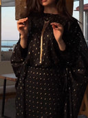Elegant Gold Dot Print Robe Two-Piece Set