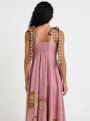 Unique Tropical Lizard Print Maxi Dress