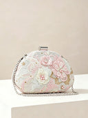 Floral Embroidered Pearl Bag