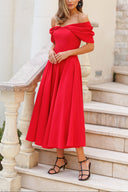 Elegant Off-the-shoulder Draped Maxi Dress