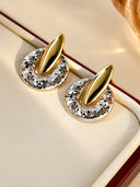 Geometric Crystal Disc Drop Earrings