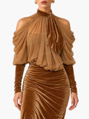 Velvet Splicing Tulle Irregular Hem Dress