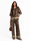 Bohemian Paisley Print Flowy Two-Piece Lounge Set
