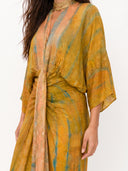Casual Bohemian Kimono-Inspired Tie-Dye Waisted Maxi Dress