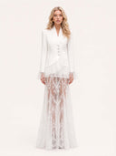 Elegant White Lace Two-Piece Set