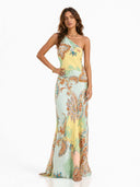 Elegant Bohemian Paisley Satin Maxi Dress