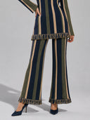 Minimalist Vertical-Stripe Knit Two-Piece Set