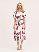 Geometric Print Shirt Dress