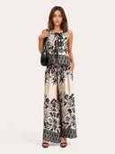 Bohemian Vintage Print Sleeveless Two-Piece Set