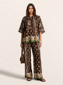 Bohemian Paisley Print Flowy Two-Piece Lounge Set