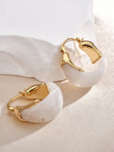 Amber Resin Sculptural Hoop Earrings