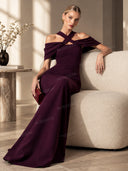 Elegant Satin Twist Neck Backless Maxi Dress