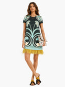 Chic Botanical Print Mini Dress