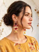 Boho Beaded Tassel Drop Earrings