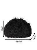 Stylish Long Curly Plush Oversized Clutch Bag
