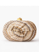 Rainbow Multicolor Braided Oval Hard-Shell Evening Handbag