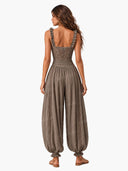 Sexy Lace Strapless Ruched Harem Pants Set