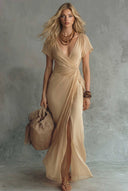 V-Neck Slit Maxi Dress