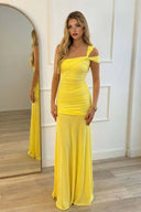 Off-Shoulder Asymmetrical Maxi Dress