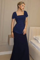 Off-shoulder Pleated Maxi Dress